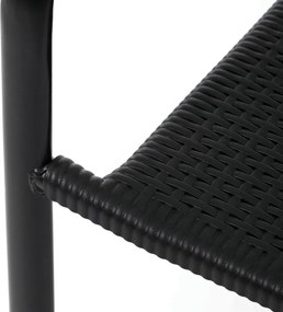 Kerti szék, fém, műanyag, fekete, AZC-H1021 BK