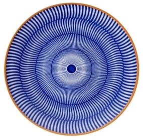 24 darabos étkészlet, kék/narancssárga, porcelán