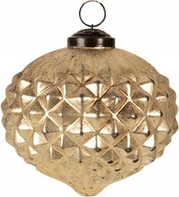 Willemieke toboz alakú arany üveg karácsonyi dísz S 10x10 cm