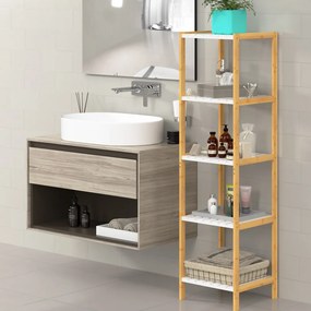 Casaria® Bambusz polc 140x33x33 cm - fehér