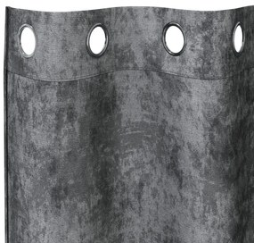 Velúr Függönyök 2 db Csatos Szürke 245x140 cm