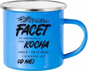 Acél Bögre Zománcozott Kék Srác Szereti A Hegyeket Ajándék tőle Minták