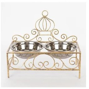 Állvány két rozsdamentes acél tállal