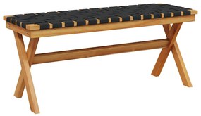 vidaXL fekete tömör akácfa és szövet kerti pad