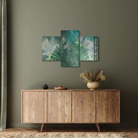 Kép - Beton textúra levelekkel (90x60 cm)