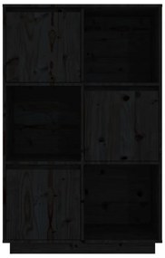 fekete tömör fenyőfa magasszekrény 74x35x117 cm