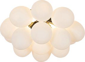 Smart mennyezeti lámpa, fekete, opál üveggel, 4 izzós, 4 WiFi G9 - Uvas