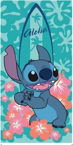 Disney Lilo és Stitch, A csillagkutya Aloha-Surfer fürdőlepedő, strand törölköző 70x140cm (Fast Dry)