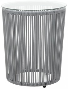 3 darabos szürke PE rattan bisztrószett párnával