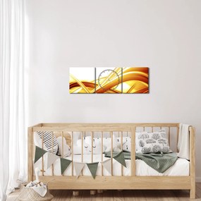 Kép - Sárga absztrakció (órával) (90x30 cm)