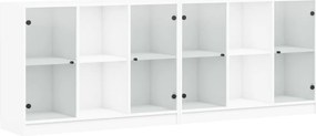 vidaXL fehér szerelt fa könyvespolc ajtókkal 204x37x75 cm