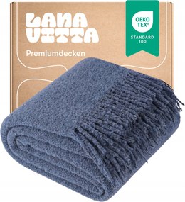 Boucle Premium ágytakaró Gyapjú pléd Kék 140х200 cm