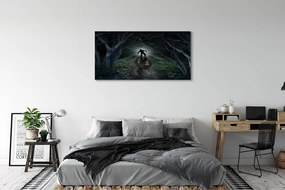 Canvas képek Sötét erdő fa forma 125x50 cm
