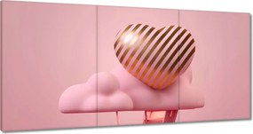 Vászonkép 180x90 Rózsaszín égbolt Szív
