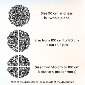 Fából készült mandala falra, virágdíszítéssel | MELLANY