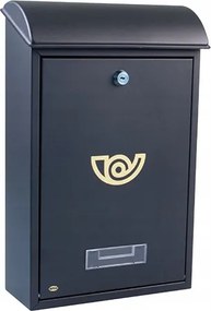 Postalåda fekete acél 400x250x100mm