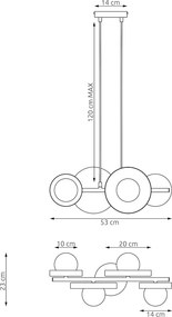 Emibig modern függeszték model fehér fekete emi1486/4
