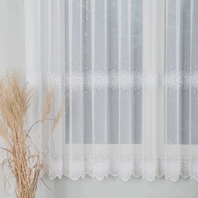 Függöny Hímzett Nappali Konyha 160cm fehér