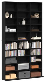 CD Szekrény Fekete Tölgy 101x23x177,5 cm Mérnöki Fa