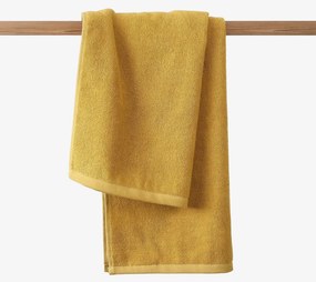 Goldea bordűr nélküli frottír törölköző és fürdőlepedő soft – mustárszínű 70 x 140 cm