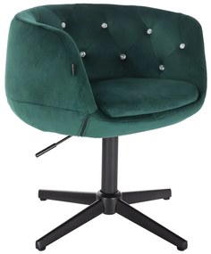 HR333CCROSS Sötétzöld modern velúr szék fekete lábbal