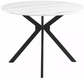 Aster étkezőasztal fehér márvány/fekete 100cm