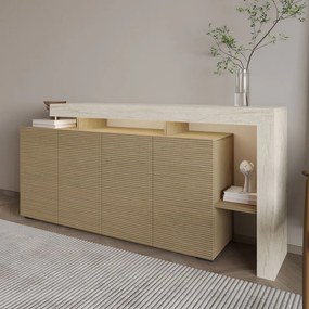 Beliz - Travertine, Warm Oak