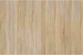 sonoma tölgyszínű szerelt fa ágyfejtámla szekrényekkel