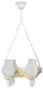 Brilagi - Láncos csillár QUEEN 4xE14/40W/230V bükk/krémszínű