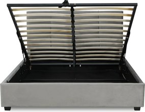 Łóżko 160x200 TINGA Welurowe Ciemnoszare