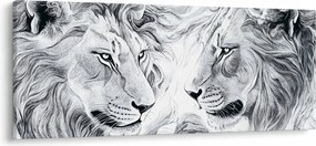Kép - Rajzolt oroszlánfejek (120x50 cm)