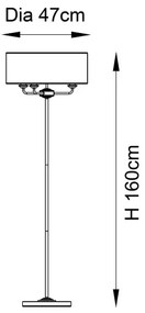 Endon 98935 - Állólámpa HIGHCLERE 3xE14/40W/230V fehér/réz