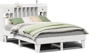 vidaXL fehér tömör fenyőfa ágy matrac nélkül 140x190 cm