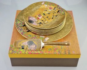 Klimt porcelán 6 személyes desszertes tányér készlet A Csók