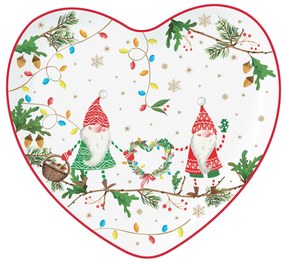 Karácsonyi manó szív alakú tálca Ready for Christmas