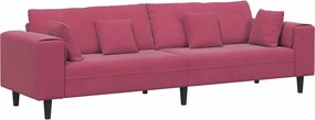 vidaXL Kanapé párnával Bordó 250 x 77 x 76 cm Bársony
