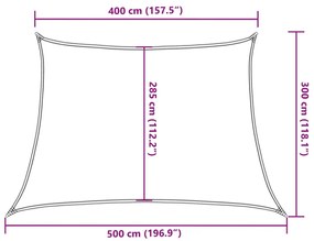 krémszínű HDPE napvitorla 160 g/m² 4/5 x 3 m