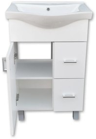 Viva STYLE Bianka 55 lábon álló fürdőszobabútor 2 fiókos Sanovit ALBATROS 10055 mosdókagyló 55x45 cm