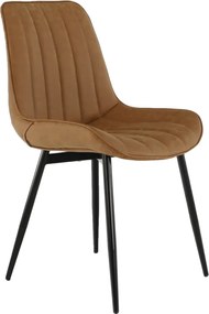 Szék, ekobőr barna camel/fekete, HAZAL
