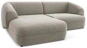 Bézs bársony sarokkanapé (bal oldali) Moana – Makamii