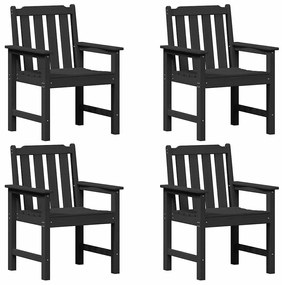 Kerti étkezőszék 4 pcs Fekete 65.5 x 55.5 x 88cm Műanyag