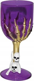 Halloween borospohár lila, koponyás, műanyag Funny Fashion