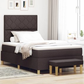 Box Spring Ágy Matraccal és Padra Sötétbarna 120x190 cm Szövet