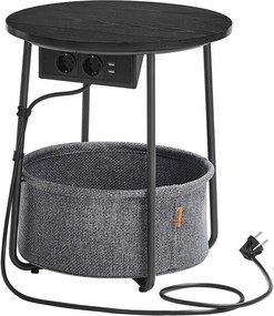 Lerakóasztal 45x45x50 cm, MDF, fekete, AKF-E1028 BK