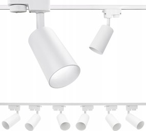 6 db-os spotlámpa szett mozgatható fehér GU10 sín 2m