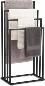 Fürdőszobai Törölközőtartó Állvány 4 Szintes Fekete