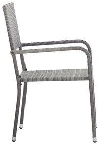 9 részes antracitszürke polyrattan kerti étkezőgarnitúra