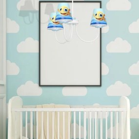 Gyermek csillár rúdon FISH 3xE14/40W/230V