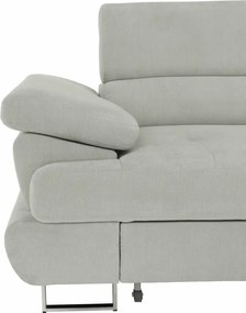 Ülőgarnitúra tárolóhellyel, világosszürke, szövet, jobbos, BUTON R