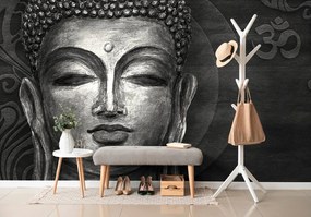 Öntapadó tapéta Buddha arca fekete fehérben